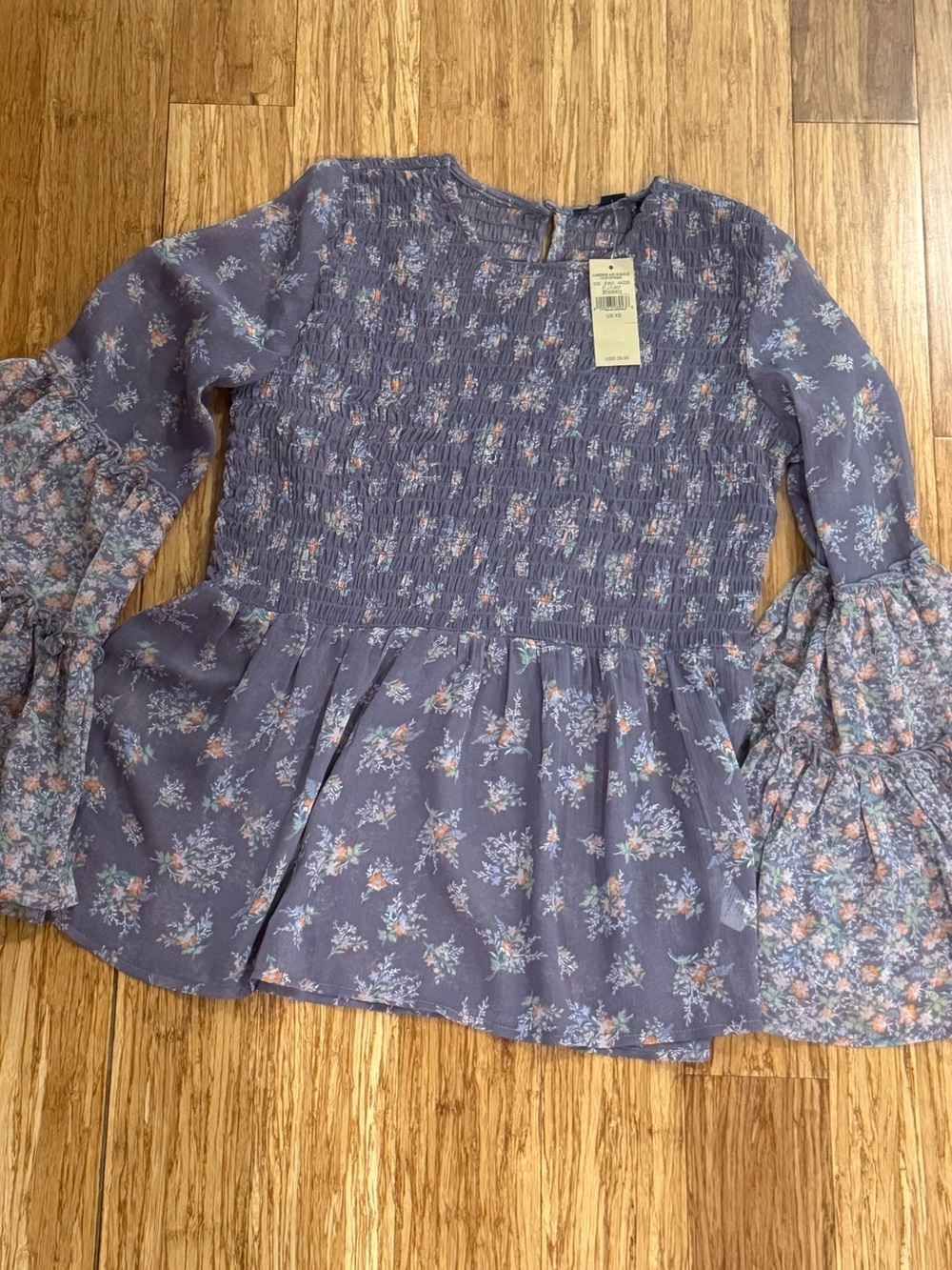NWT American Eagle Outfitters Lavender Floral Blouse